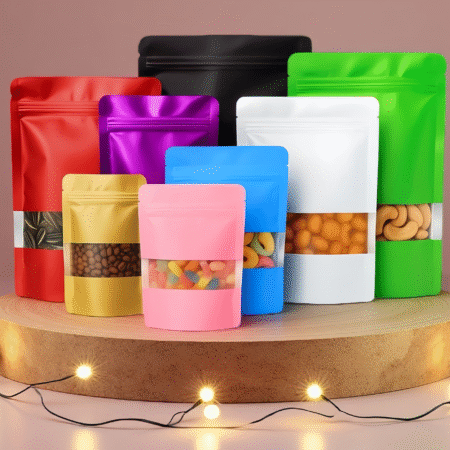 Sachets Zip Doypack Alimentaires avec Fenêtre Givrée | Pochettes de Conservation