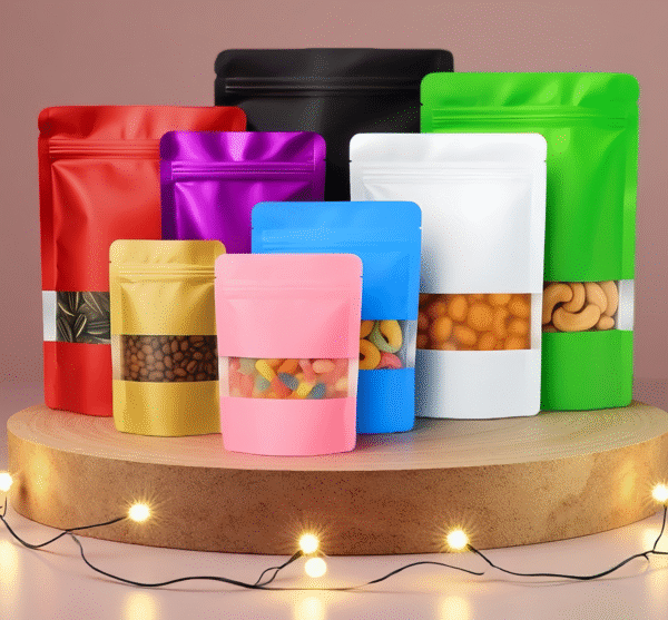 Sachets Zip Doypack Alimentaires avec Fenêtre Givrée | Pochettes de Conservation