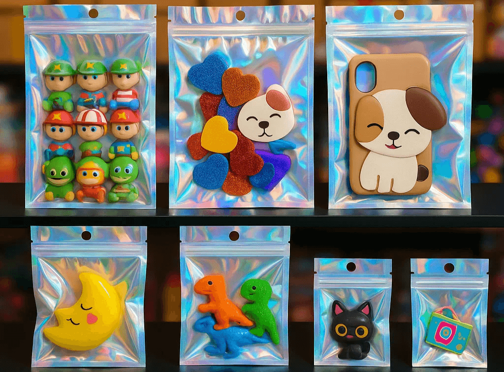 Sachets Zip Holographiques | Pochons Zip Transparents et Refermables pour Emballage – Image 8