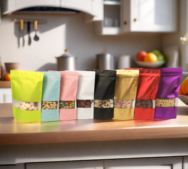Sachet zip doypack aluminium avec fenetre pour conversation des aliments