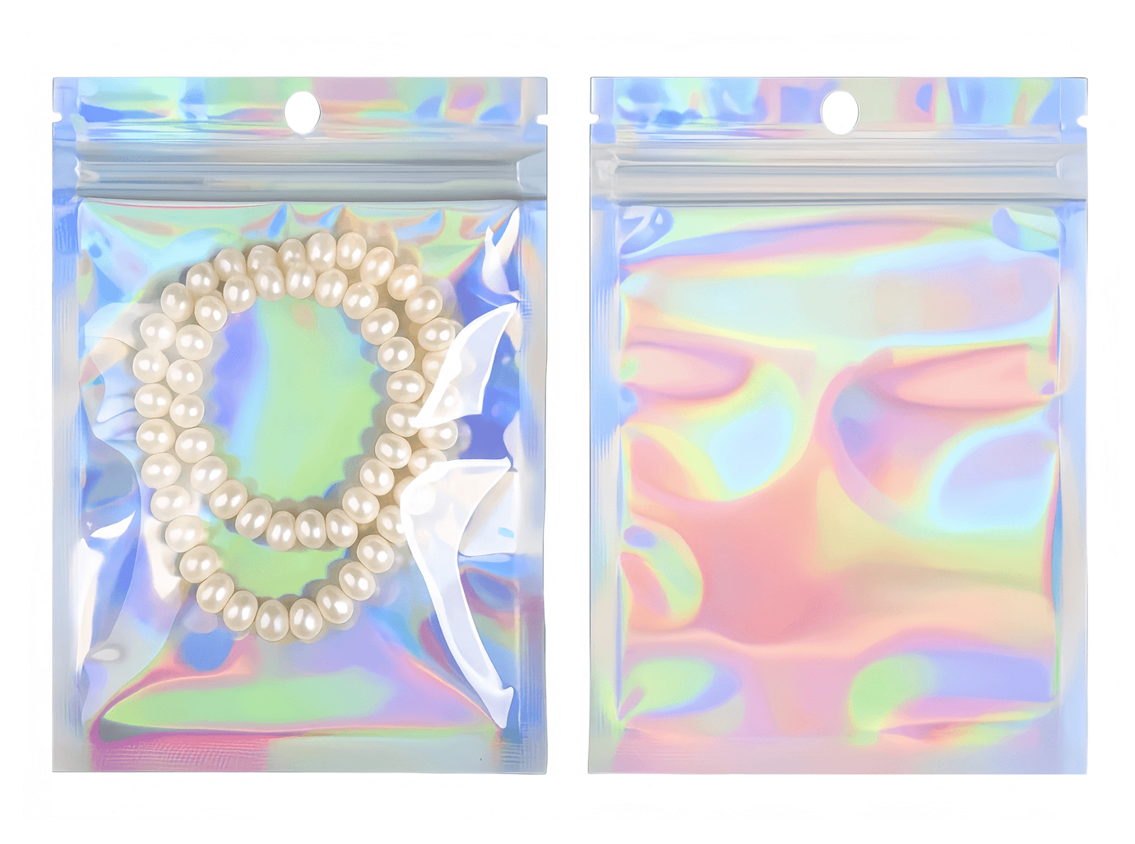 Sachets Zip Holographiques | Pochons Zip Transparents et Refermables pour Emballage – Image 15