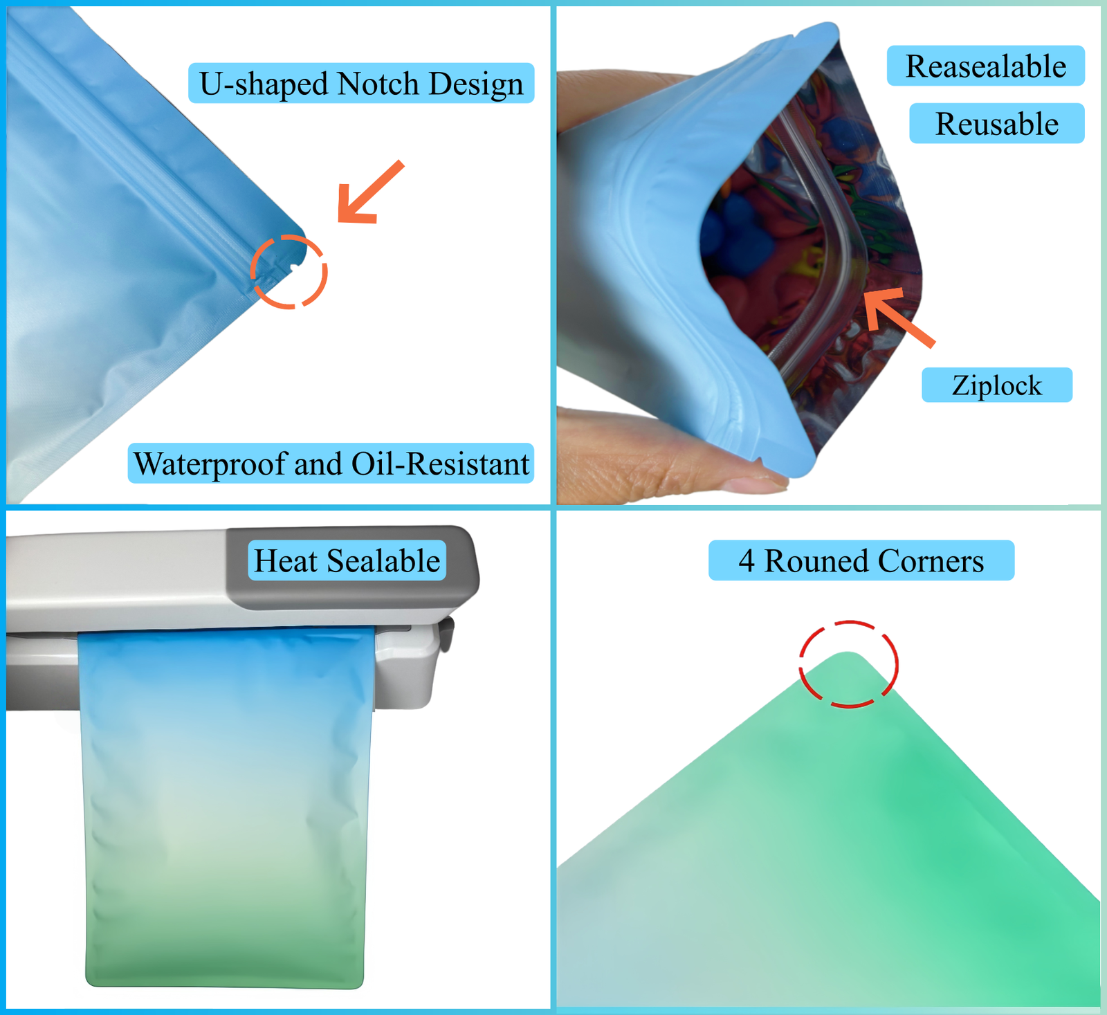 Sachets Zip Mylar Opaques avec Couleurs Dégradées et Finition Mate – Image 18