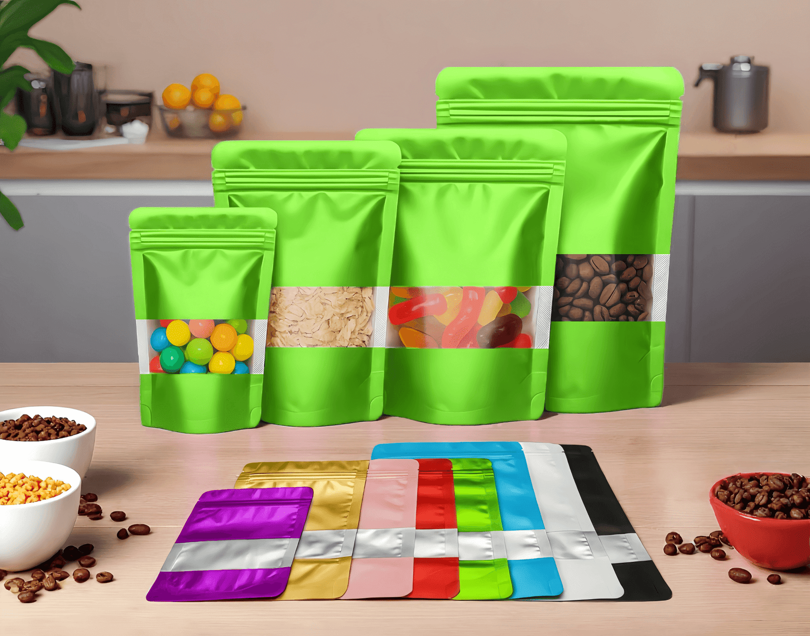 Sachets Zip Doypack Alimentaires avec Fenêtre Givrée | Pochettes de Conservation – Image 11