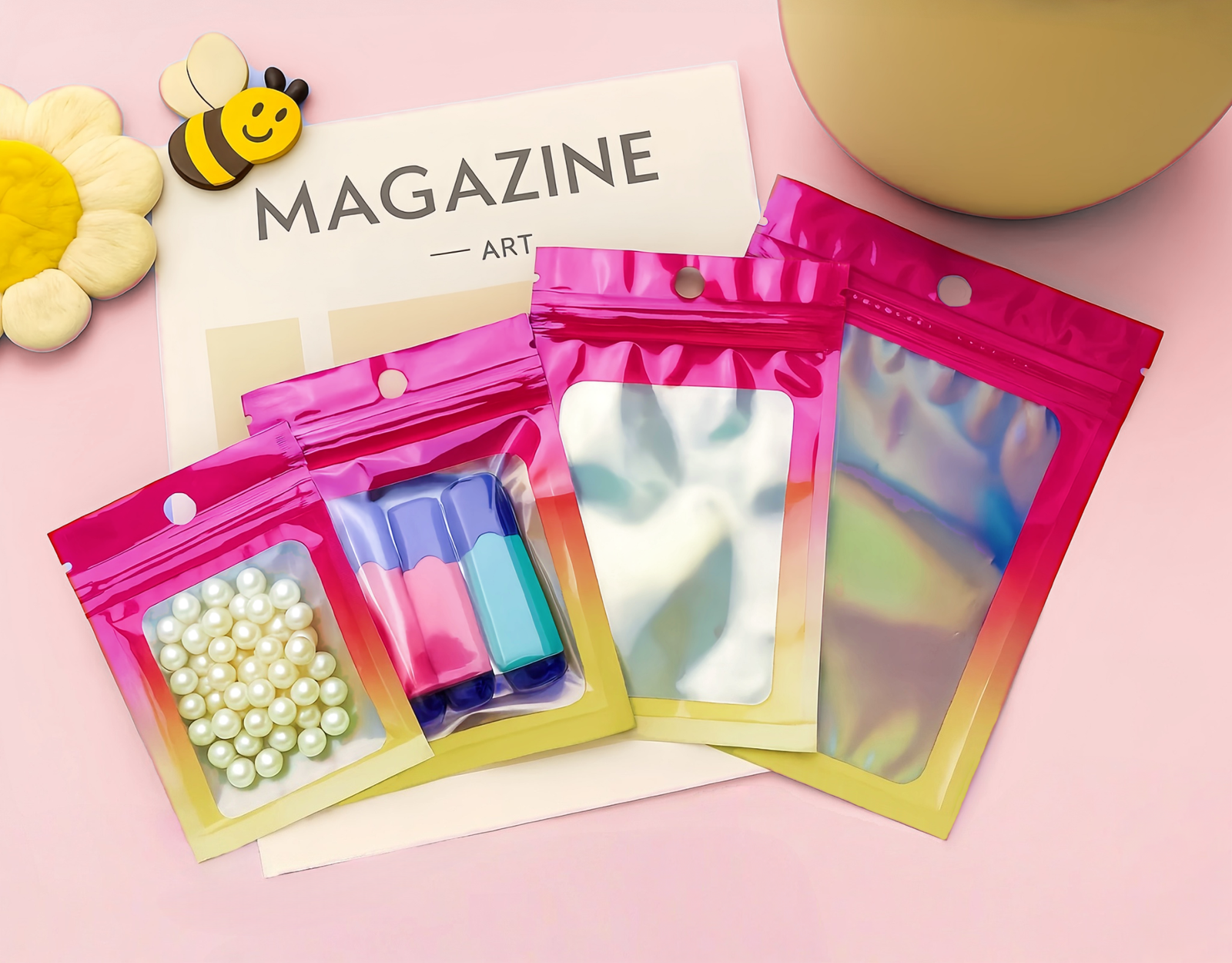 Sachets Holographiques Zip Hermétique avec Couleurs Dégradées – Image 17