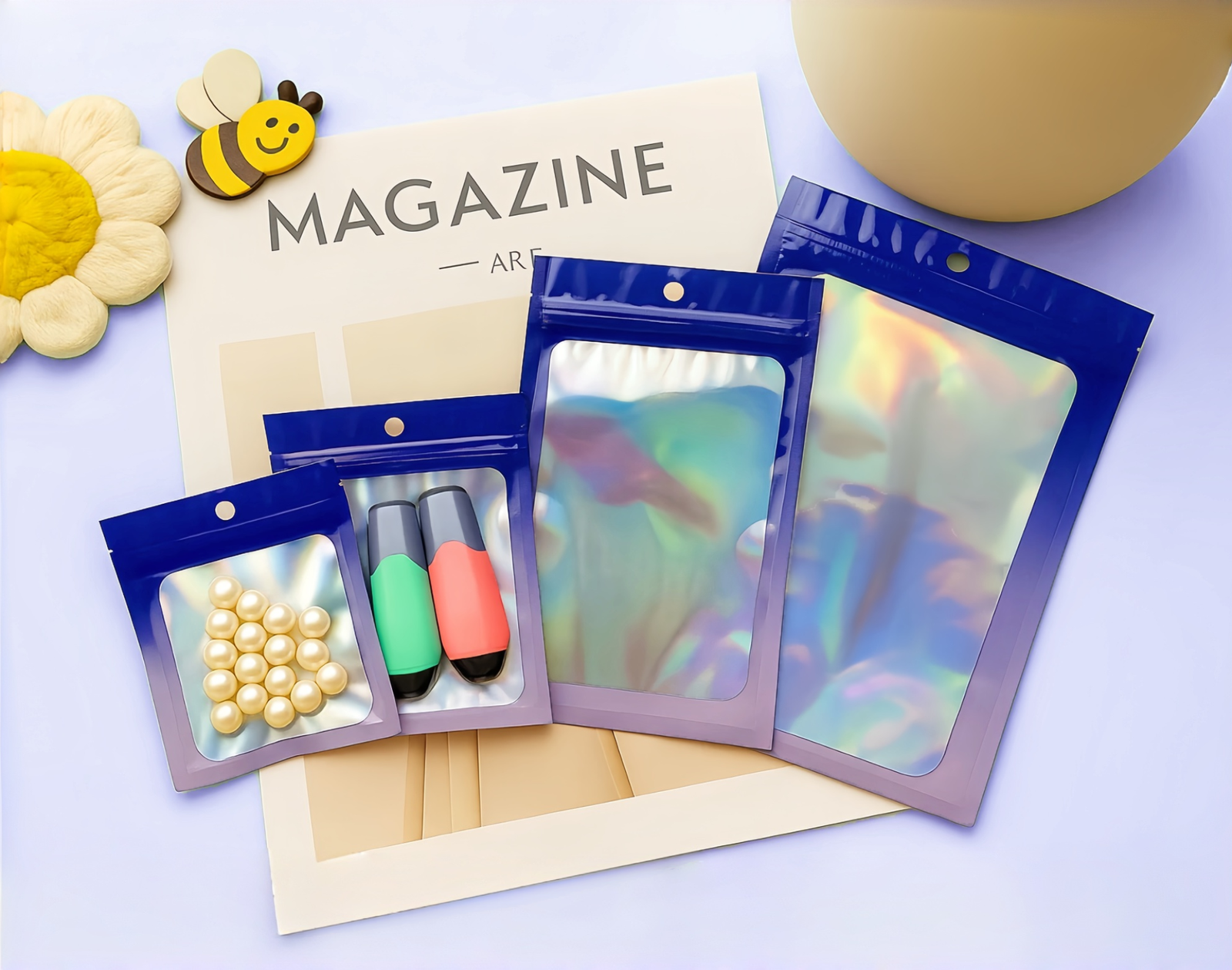 Sachets Holographiques Zip Hermétique avec Couleurs Dégradées – Image 19