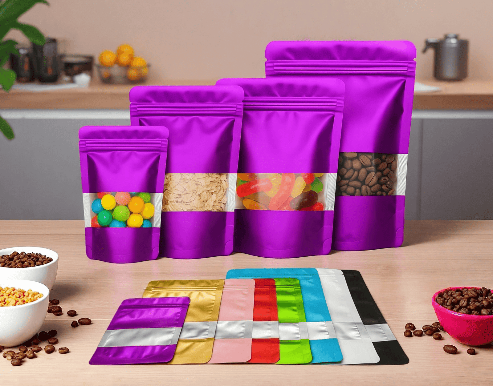 Sachets Zip Doypack Alimentaires avec Fenêtre Givrée | Pochettes de Conservation – Image 10