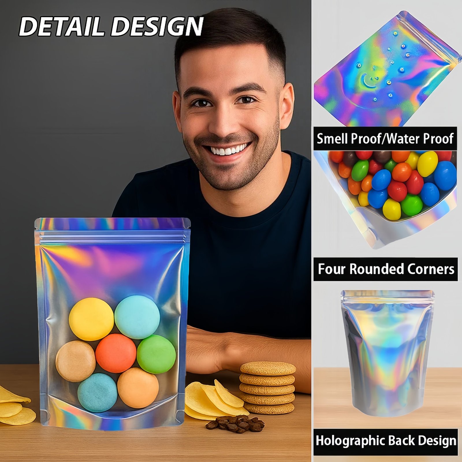 Sachets Doypack Holographiques Alimentaires pour Conservation – Image 3