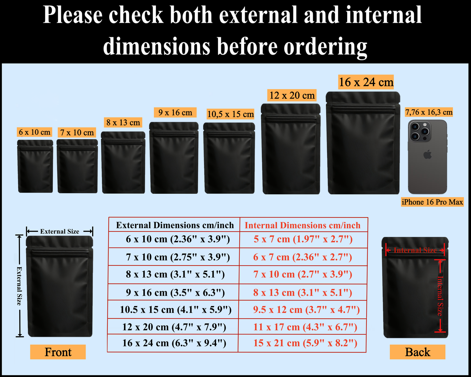 Sachets Zip Opaques Plats et Refermables avec Finition Mate – Image 9