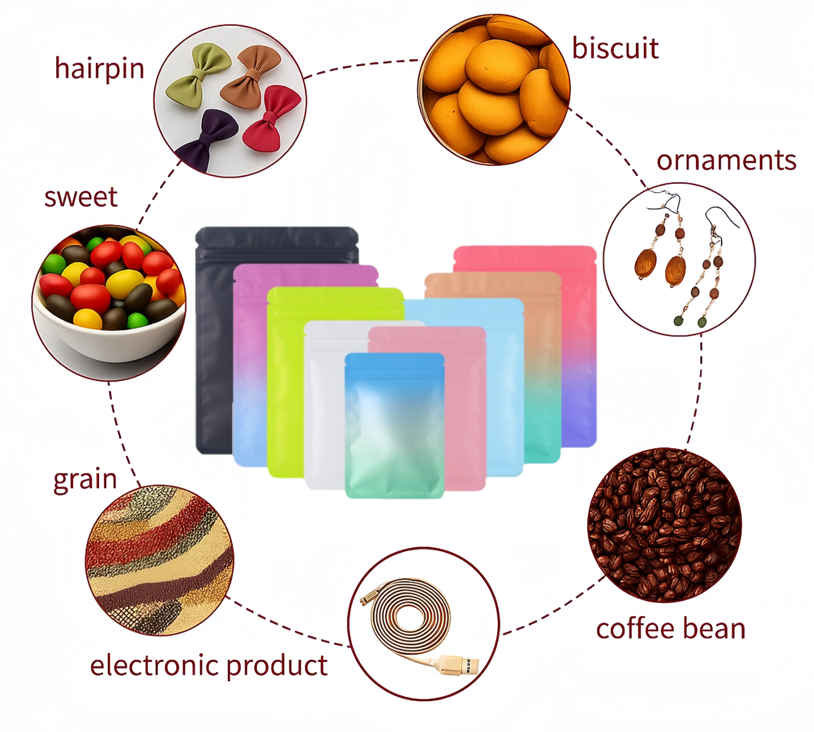 Sachets Zip Mylar Opaques avec Couleurs Dégradées et Finition Mate – Image 20