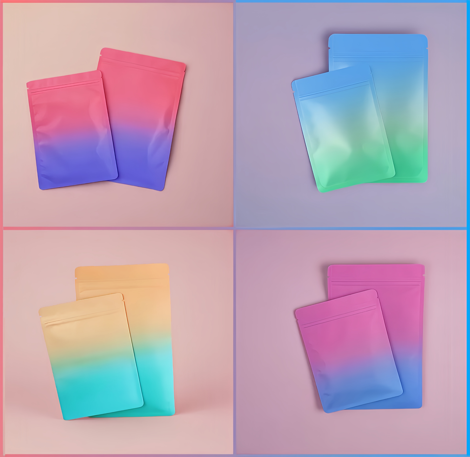 Sachets Zip Mylar Opaques avec Couleurs Dégradées et Finition Mate – Image 2