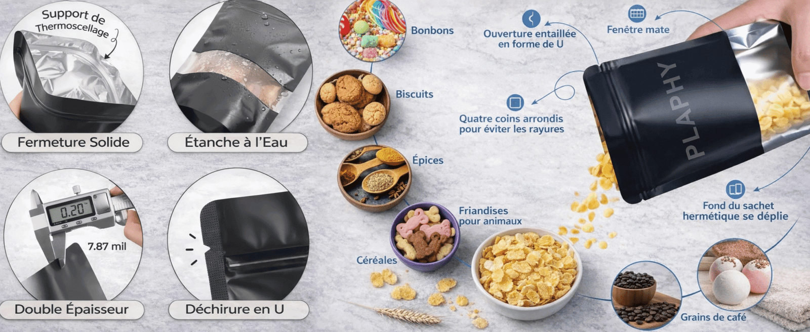 Sachets Zip Doypack Alimentaires avec Fenêtre Givrée | Pochettes de Conservation – Image 6