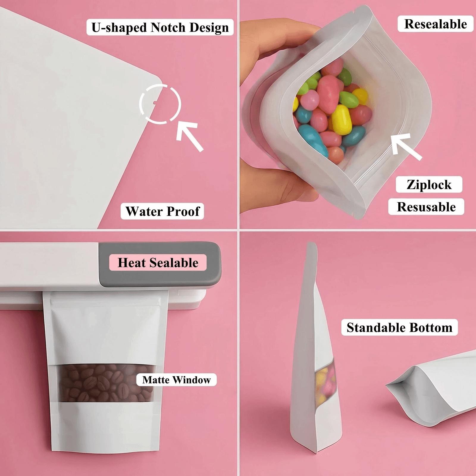 Sachets Doypack Kraft avec Fenêtre Givrée | Pochettes de Conservation – Image 12
