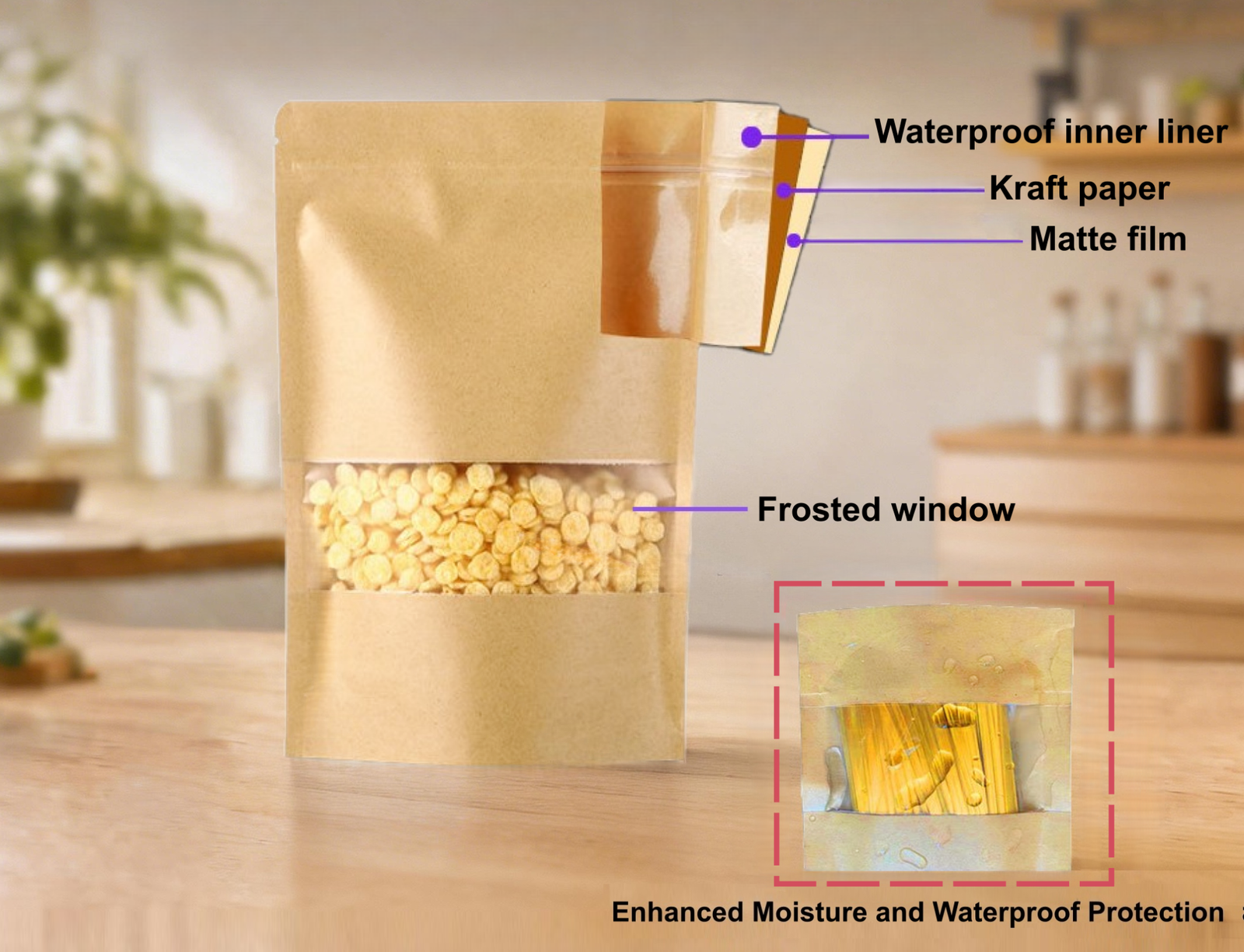 Sachets Doypack Kraft avec Fenêtre Givrée | Pochettes de Conservation – Image 8